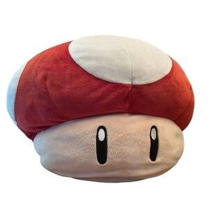 TOMY Mario Kart Club Mocchi-Mocchi- Super Mushroom Plush Red Large 15" 1-UP